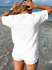 Women T-Shirts - 白色 - 查看 2