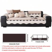 SANMOSPIN 1PC Irregular Chenille Sofa Cushion, Black Bow Decoration On Hem, All-Season Sofa Cover, Anti-Cat Scratch, Pet-Friendly, Soft And Comfortable, Suitable For 1/2/3/4 Seater, Living Room, Bedroom, Home Decor For Various Occasions - Beige - View 11
