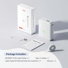 NIIMBOT D110 Mesin Pembuat Label Mini Versi Terbaru dengan Pita, Printer Termal Bluetooth Portabel, Mesin Label Stiker Multi-Templat, Cocok untuk Organisasi Kantor, Dapur Rumah, Sekolah, Putih - MultiWarna - View 7