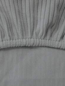 1 PIEZA/4 PIEZAS/6 PIEZAS Fundas de silla de unicolor con jacquard, fundas de silla de comedor elásticas y desmontables, adecuadas para comedor, sala de estar, decoración del hogar - Gris Claro - Ver 8