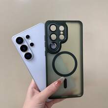 Premium Matte Skin-Feel Phone Case Compatible With Galaxy S26Ultra S25Ultra S24Ultra S23Ultra A56 A16 A17 A36 A26 A16 A37 A57 S24 S23FE Plus A55 A35 A54 A15 S25 S24 S23 And Other Models. Features Full Camera Protection, Integrated Lens Film, Soft Touch, Anti-Fingerprint, Wireless Charging Function And Drop-Proof Design, Phone Case - Dark Green - View 4
