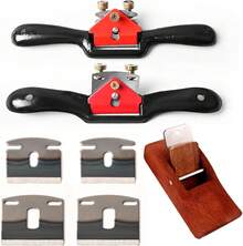 Adjustable Spokeshave Set 2pcs SpokeShave 4pcs Metal Blade And 1pcs Portable Woodworking Plane, Perfect For Wood Craft And Working - ColorA - View 1