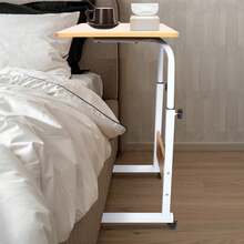 Futchoy Set of Freistehend MDF+Eisen Verstellbarer Laptop-Schreibtisch, Mobiler Computer-Ständer Mit Rädern, Freistehender Computer-Schreibtisch Oder Mit Über Sofa, Bett, Auf Dem Boden Oder Anderswo Während Der Verwendung Von Notebook, Lesen, Schreiben, Essen Oder Zeichnen Fur Verwendung als Schreibtisch, Schreibtisch, Studiertisch, Werkbank, Esstisch - A - Übersicht 11