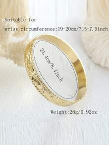 1pc 10mm Hawaiian Traditional Copper Bangle, Scroll Design Bracelet, Beach Jewelry, Island Style, Stackable - Gold - View 15