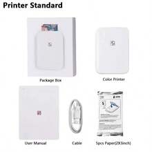 HPRT MT53 Mini Color Photo Printer 313PDI Bluetooth Portable Thermal Printer 2x3 Inch Self-Adhesive Photo Paper Printer - Multicolor - View 12