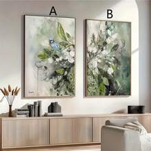 1 Stück/2 Stücke Leinwandgemälde Dekorative Kunstwerke, Grüne Tropische Wildblumen Wanddekoration, Abstrakte Blumenpflanzen Mode Gemälde für Wohnzimmer Schlafzimmer Badezimmer Küche Home Office Wohnheim Wanddekoration Bild Optionaler Rahmen - Mehrfarbig - Übersicht 5
