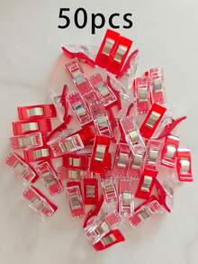 50/1個縫紉縫線夾，縫紉壓腳定位夾，塑料布料夾用於固定縫線，適用於縫製衣物，小夾子，彩色照片夾，零食袋夾及配件；多色縫紉夾 - A - 查看 14