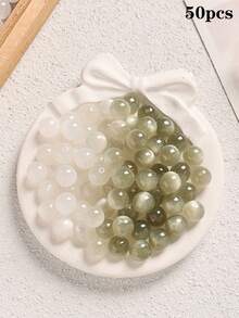 50顆 8mm/10mm/12mm 彩虹變色UV貓眼樹脂圓珠 DIY手鍊項鍊裝飾珠配件 - 光變貓眼珠 - 查看 6