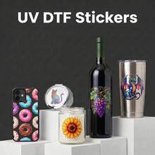 1/5/10/15片可客製化UV轉印貼紙，自黏式玻璃表面，高品質，適用於杯子、筆記型電腦、汽車、筆電視窗 - 彩色 - 查看 6