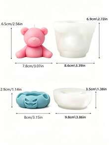 DIY Crystal Bear Candle Silicone Mold - Handmade Plaster & Aromatherapy Decor, Asymmetrical Shape Craft Tool - Candlestick Mold - View 9
