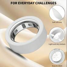 12入亮面矽膠保護套，相容 Galaxy Ring / Oura Ring 4，軟矽膠透明保護套筒，防刮耐衝擊智慧戒指保護殼 - 查看 3