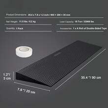 Cuttable Threshold Ramp, Solid 3cm Rise, Rubber Wheelchair Ramp, 90cm Wide, 15t Load Capacity, Non-Slip Access Ramp, Double-Sided Adhesive Strip For Entrance, Door, Bathroom - B - View 7
