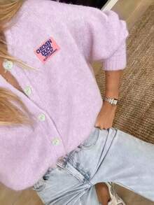 Women's Plus Women Fall Winter Sweater Basic Tops Frenchy Going Out Outfits - Mauve Purple - View 1
