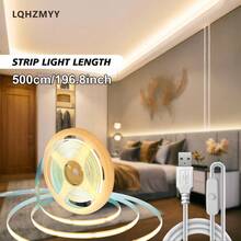 LQHZMYY 1pc 5V Low Voltage LED Light Strip, USB Powered, Physical Button Switch, Flexible Self-Adhesive Cuttable, No Hotspots, Suitable For Furniture Cabinets, Kitchen Under-Cabinet, Bedroom Ambient Lighting, Warm White/Daylight - White - View 13