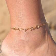 Customized Name Letter Anklet, Personalized Letter Anklet, Women's Customized Name Anklet, Customizable Jewelry Gift, Unique Nameplate Gift For Girlfriend And Friends, Stainless Steel Jewelry, 2026 Graduation Gift For Her Daughter And Friends, Unique Graduation Gift - Multicolor - View 4
