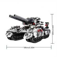 310片軍用坦克積木 8合1雪豹突擊坦克模型，554片驅逐艦/584片城市警察/584片戰鬥指揮車組裝玩具，生日禮物創意積木裝甲車，適合成人壓力釋放玩具收藏展示 14+ 教育禮物 - 彩色 - 查看 4