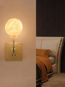 1pc Eid Mubarak Night Light, Smart Voice Control Small Night Light With 3 Lighting Modes, English Voice Control, Creative Plug-In Moon Lamp, USB Bedside Lamp With Timer, Eid Gift & Decor, Adapter Not Included - Multicolor - View 8
