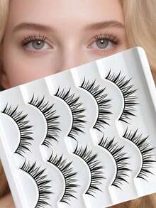 5 Pairs Cartoon Little Devil False Eyelashes, Natural Girl Group Style And Fairy Style, Tapered Tip Full Strip False Eyelashes, Exaggerated Curly European And American Style, Tweezers Included - View 1