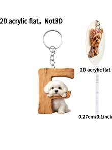 [2D Flat] 1PC 2D Acrylic Maltese Dog Letter Novelty Keychain For Women, Holiday Gift Decorative Key Pendant, Car Key Chain, Backpack Wallet Key Chain - Dog - View 10