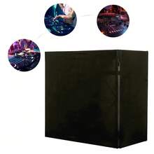 DJ Display Stand Scrims, Black DJ Event Booth Facade Scrims, Portable DJ Facade Booth Table Scrims, DJ Facade Booth Portable Event Cover (47.6 X 23.6 X 45.3 Inch) - Black - View 4