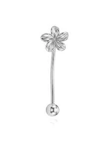 1pc S925 Sterling Silver 20G Polished Five-Petal Flower Belly Button Stud, 14K Gold Plated, Unisex Piercing Jewelry, Suitable For Daily Wear - Multicolor - View 9