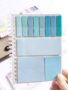 1pc Loose-Leaf Notebook Expansion Sticky Notes Multi-Combination, Multi-Functional Student Use With Adhesive, Internet Celebrity Style Highly Attractive Set, This Memo Pad And Notebook Combination Set Is Convenient To Use. Soft And Elegant Morandi Color, Notebook With Adhesive, Fashionable Design. It Can Be Used As A Student Message Board Or An Office Memo Pad. Suitable For School, Office, Primary And Secondary Students (Unisex) - Multicolor - View 2