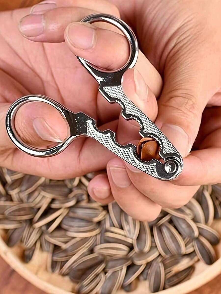 Multi-Functional Small Zinc Alloy Nut Cracker,Nut Cracker And Sunflower Seed Peeler,Ergonomic Scissor-Style Pine Nut Peeler,Easy To Cut And Precisely Peel,Suitable For Sunflower Seeds,Pine Nuts,Pistachios And Nuts.Non-Slip Convenient Shelling Tool - Multicolor - View 1