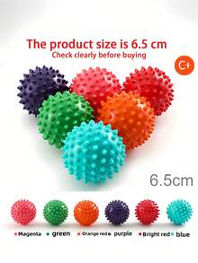 1pc PVC Portable 6.5cm Hedgehog Massage Ball Soft & Hard Spikes For Foot, Hand, Back Muscle Relaxation, Yoga, Stress Relief, Sensory Training Toy - Purple - View 1