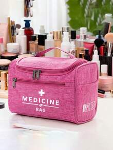 Bolsa vacía para pastillas de viaje con etiqueta "Bolsa de Medicinas", bolsa de almacenamiento multifuncional con compartimentos, caja organizadora de medicinas portátil, esencial para profesionales de la salud, trabajadores de oficina, estudiantes y familias - Multicolor - Ver 13