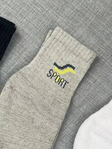 Kit 6 Pares de Meia em Algodão Masculina Cano Curto Selene - Cinza - Visão 5