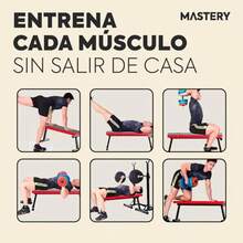 Mastery Brand - Banco de Pesas para Ejercicio en Casa, Press Banca Multifuncional, Para Bulgaras, Body Crunch, Hip Thrust, Banco Plegable para Ejercicio Estable, Bench Ideal para Home Gym - Multicolor - Ver 7