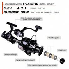 PRO BEROS Proberos 3000-6000 Double Brake Design Fishing Reel Super Strong Carp Fishing Feeder Spinning Reel Spinning Wheel Fishing Wheel - Black - View 2