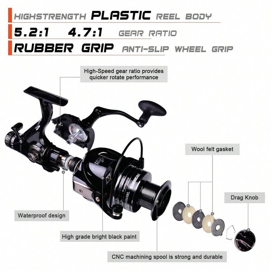PRO BEROS Proberos 3000-6000 Double Brake Design Fishing Reel Super Strong Carp Fishing Feeder Spinning Reel Spinning Wheel Fishing Wheel
