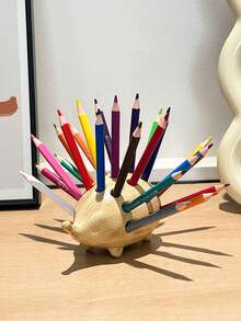 Cute Resin Hedgehog Pencil Holder Creative Office Desktop Stationery Storage Box Office Home School Desk Decoration Gift Pen Holder, Home Decoration Ornament - Hedgehog - View 8
