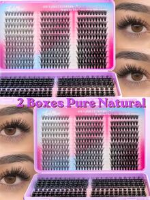 Fengxiu Eyelash 530 Pcs Lash Book Dramatic C/D-Curl 8-16MM Mix,10D/20D/30D/40D/60D/80D, DIY Extension Lashes Eyelashes Book, Big Volume Soft, Individual Cluster Lashes, As Needed Create A Fluffy Natural Wispy,Suitable For Beginners, Large Capacity - C - View 2