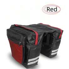 27L Large Capacity Outdoor Bicycle Rear Rack Bag, Cycling Mountain Road Bike Rear Trunk Double Pannier Bag With Reflective Trim, Adjustable Hook Bicycle Pannier Bag, Waterproof Interior Mountain Road Bike Rear Seat Tail Rack Double Pannier Bag - Multicolor - View 4