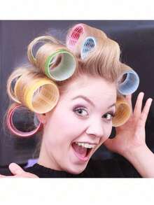 Hair Roller With Clip, Self-Gripping Curling Tool, Suitable For Long/Medium/Short Hair And Bangs, DIY Curling Tool (Includes 1 Large Roller + 1 Clip) - Multicolor - View 5
