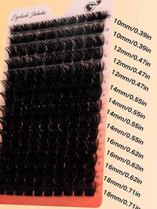 14 Rows 200D Fluffy Cluster False Eyelashes, Thickened Cluster Lash Extensions, Single Lash Extensions, Faux Mink Lash Clusters, D Curl, Dramatic Lash Extensions, Soft Lightweight Comfortable, Reusable Lash Clusters, Single Lashes - D - View 3