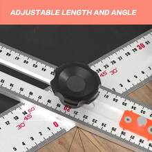 65cm Aluminum Alloy T-Square Woodworking Ruler, 4-In-1 Multi-Angle Measuring & Drilling Positioning Tool For Carpentry Cabinet Hole Layout, Precision Drafting - 65*5cm - View 7