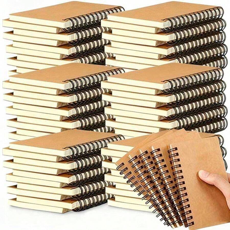 Vintage Spiral Notebook In Stock, Thick Minimalist Kraft Paper Notebook, Portable Mini Notebook Easy To Carry - Coil Type - View 1