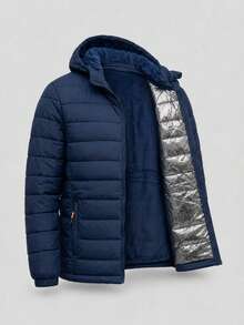 Thermal Jacket/Bobby Jacket, Padded And Lined, For Trekking, Snow, And Extreme Cold - Navy Blue - View 1