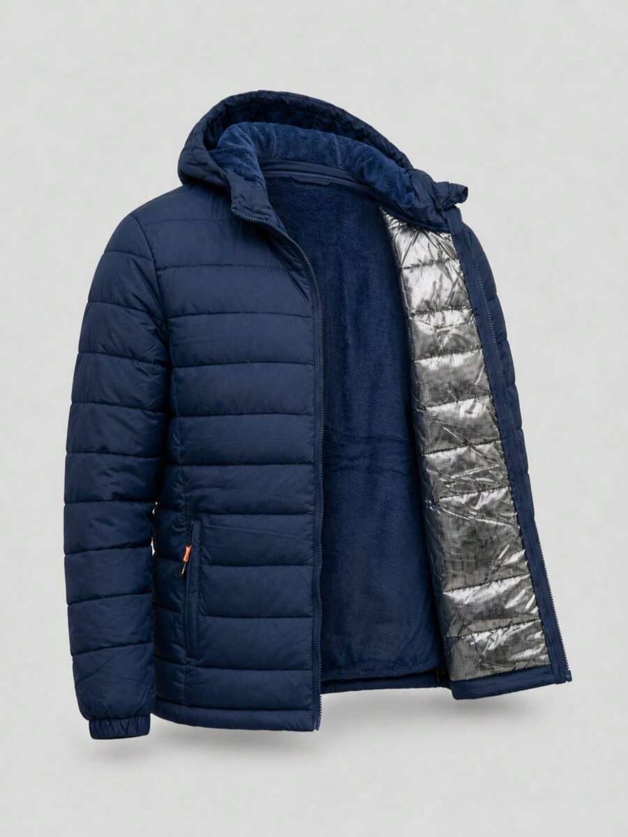 Thermal Jacket/Bobby Jacket, Padded And Lined, For Trekking, Snow, And Extreme Cold - Navy Blue - View 1