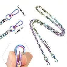 Correas de cadena metálica arcoíris para bolsos, correas de hombro y bandolera, correa de cadena plana de repuesto para bolsos y bolsas - Multicolor - Ver 5