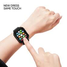 Sport Band And Case Compatible With Apple Watch 38/40/41/42/44/45/46/49mm , Silicone Waterproof Strap With Cover Combo For Apple Watch All Series - Black - View 4