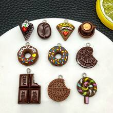 8/10/12/20pcs Drink Resin Charms Wine Bottle Soda Bottle Coffee Cup Milk Donut Chocolate Cookie Pendants For DIY Earrings Bracelets Jewelry Making - Multicolor - View 12