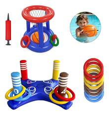 Inflatable Ring Toss Game For Swimming Pool Kit - Blue - View 2