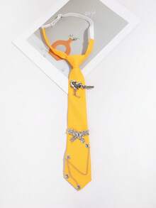 1 pieza Collar casual de moda para mujer con decoración de cadena en forma de corazón/mariposa sin nudo, adecuado para campus, actuaciones, accesorio de atuendo para sesión de fotos - Multicolor - Ver 17