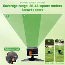 1pc Garden Sprinkler, 16 Nozzles, 180° Rotatable Adjustable Spray Head, Automatic Irrigation System, Wide Coverage, Easy Installation, No Electricity Required, Suitable For Lawn And Garden Watering - Multicolor - View 9
