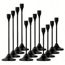 12/6/3pcs Iron Conical Candle Holder – Romantic European-Style Candlelight Dinner Decoration For Weddings, Home, Holiday Table Settings (Christmas, Easter, Thanksgiving, Halloween), Hotel Decor, Durable & Easy To Assemble (Candles Not Included) - Black - View 11