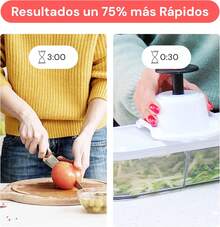 Tagliaverdure professionale multifunzione a mandolina, grattugia manuale Juliana per cipolle, cetrioli, patate fritte e formaggio, utensile da cucina compatto 6 in 1 colore bianco - Bianco - Visualizzare 3